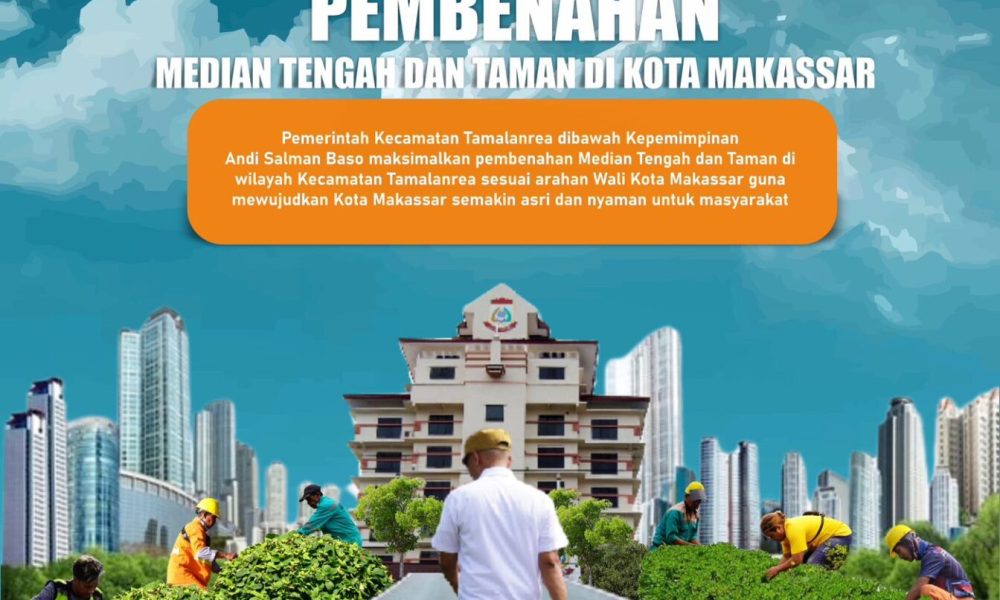 Camat Tamalanrea Rutin Benahi Median Tengah dan Taman di Wilayahnya