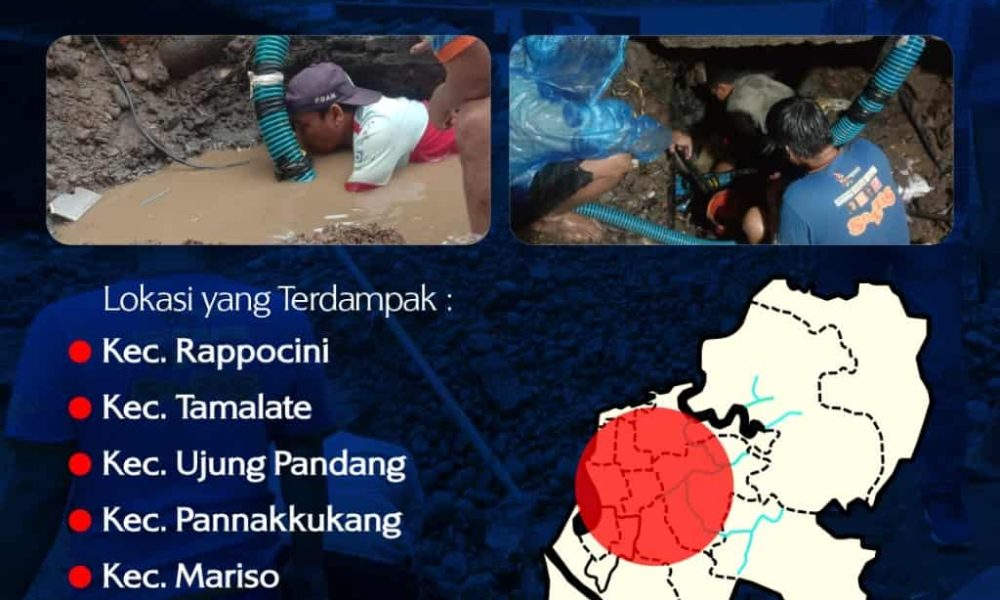 Pipa di Kawasan IPA 2 Panaikang Alami Kebocoran, PDAM Makassar Himbau Pelanggan Tampung Air