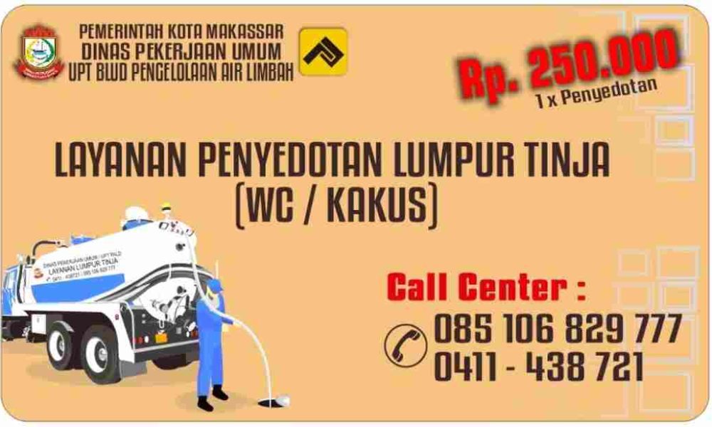 DPU Makassar Terima Layanan Penyedotan Lumpur Tinja