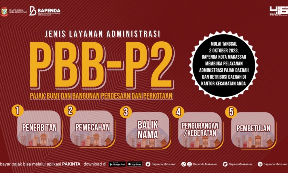 Bapenda Makassar Siapkan Pelayanan Administrasi PBB P2 di 5 Kecamatan