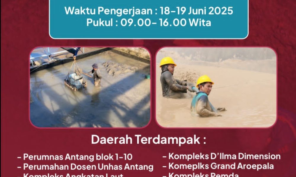PDAM Makassar Lakukan Pengurasan IPA 3 Antang, Warga Manggala Diimbau Menampung Air