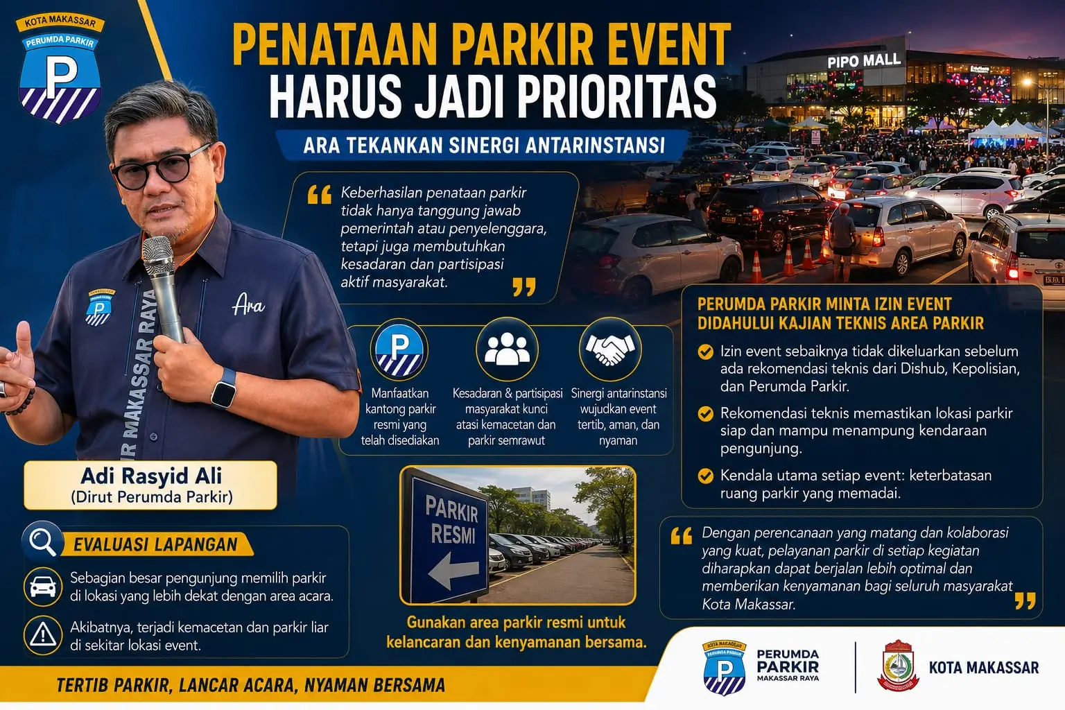 Perumda Parkir Makassar Minta Izin Event Didahului Kajian Teknis Area Parkir