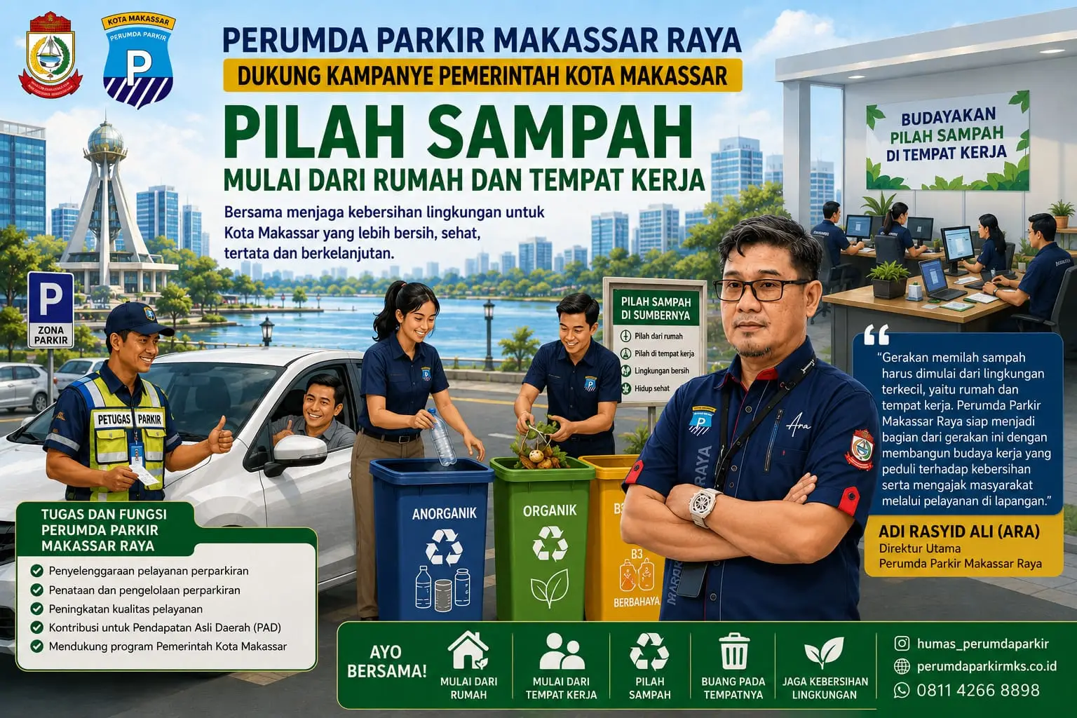 Perumda Parkir Makassar Raya Dukung Gerakan Pilah Sampah dari Rumah dan Tempat Kerja