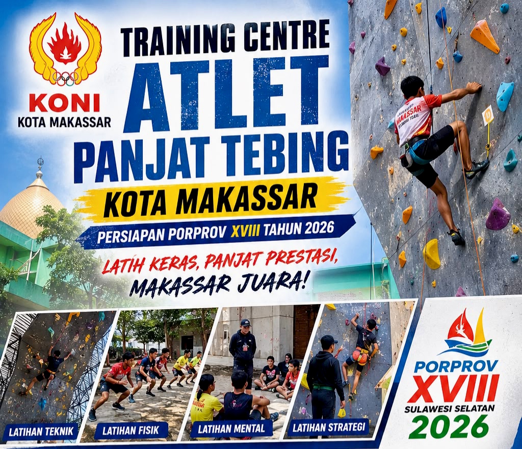 Target Juara di Porprov 2026, FPTI Kota Makassar Melakukan Training Centre Panjat Tebing: “Latih Keras, Panjat Prestasi!”
